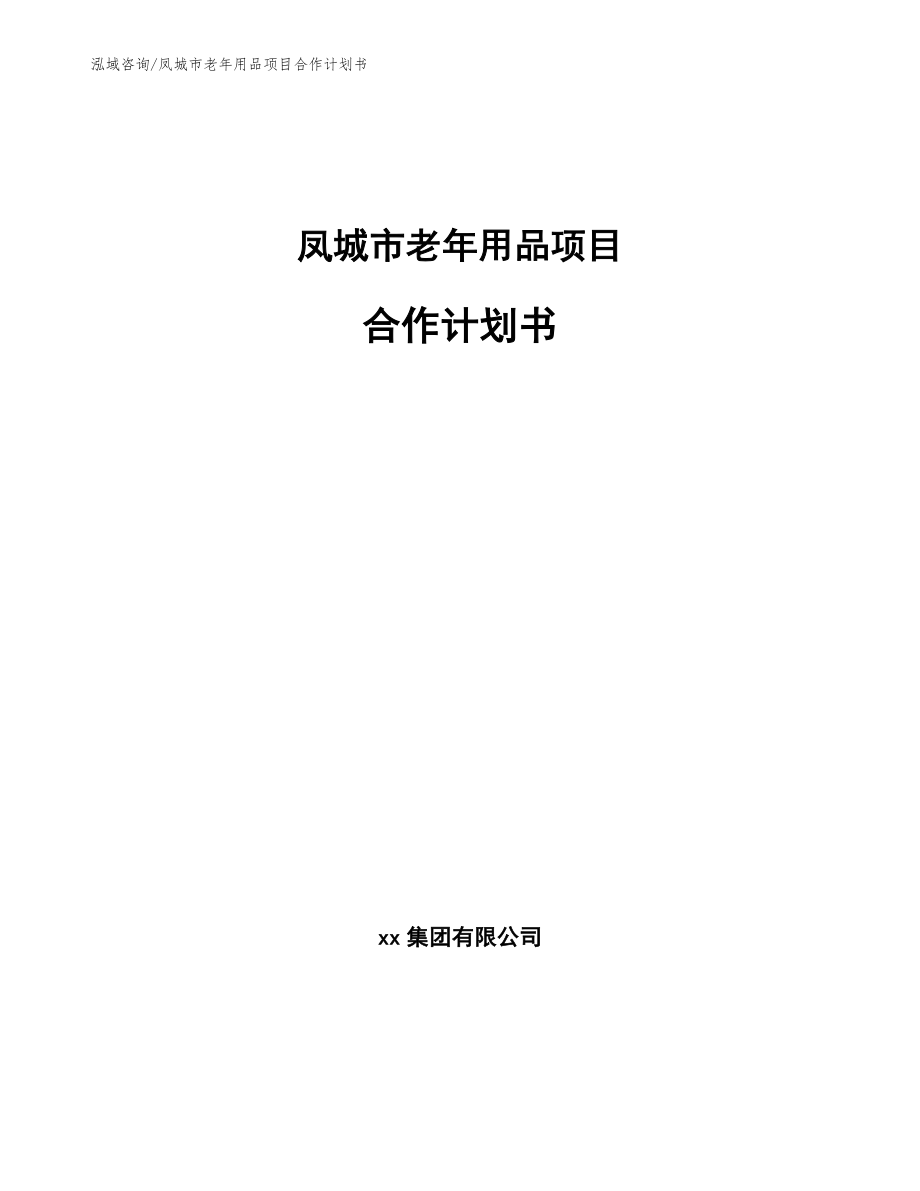 凤城市老年用品项目合作计划书_第1页