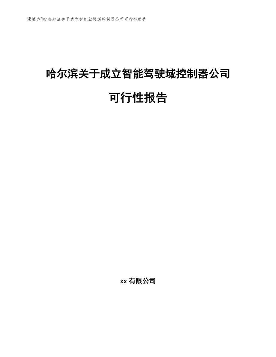 哈尔滨关于成立智能驾驶域控制器公司可行性报告（范文参考）_第1页