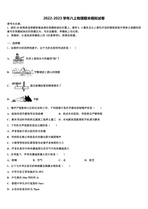 湖北省襄阳襄城区四校联考2022-2023学年八年级物理第一学期期末经典模拟试题含解析