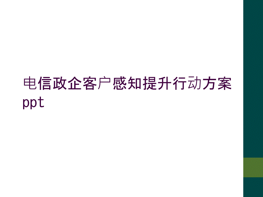 电信政企客户感知提升行动方案ppt_第1页