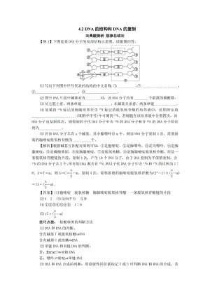 4.2 DNA的結(jié)構(gòu)和DNA的復(fù)制 同步練習(xí)(蘇教版必修II)