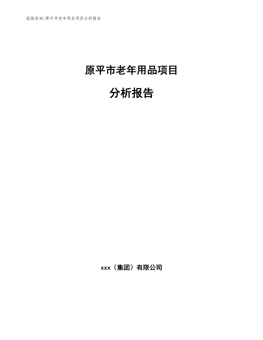 原平市老年用品项目分析报告【参考范文】_第1页
