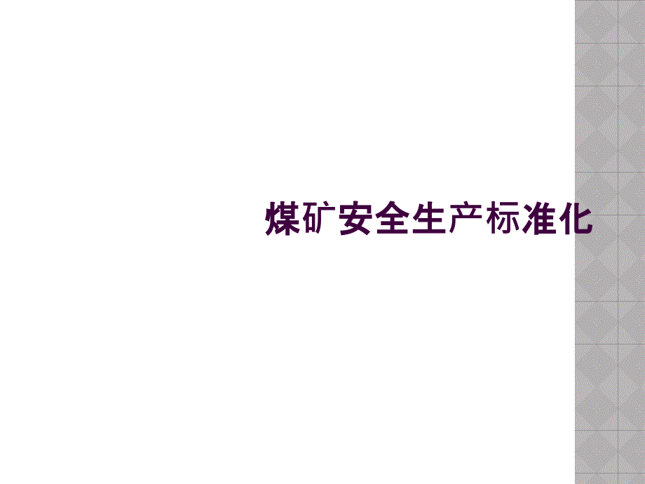 煤矿安全生产标准化_第1页