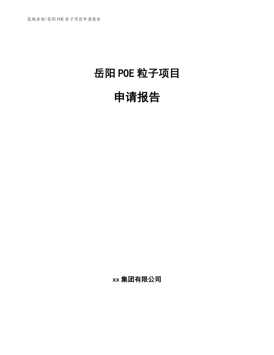 岳阳POE粒子项目申请报告_参考范文_第1页