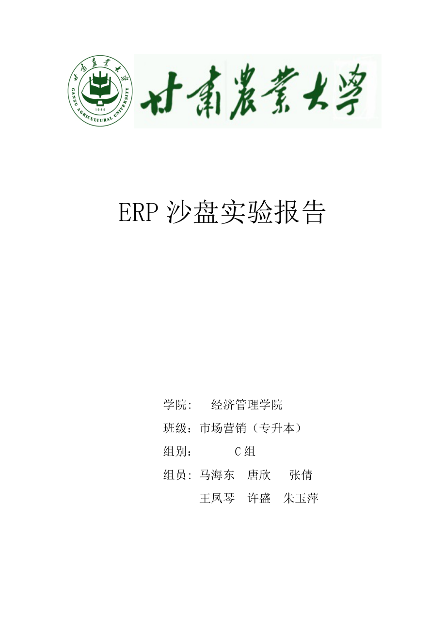 ERP沙盘实验报告_第1页