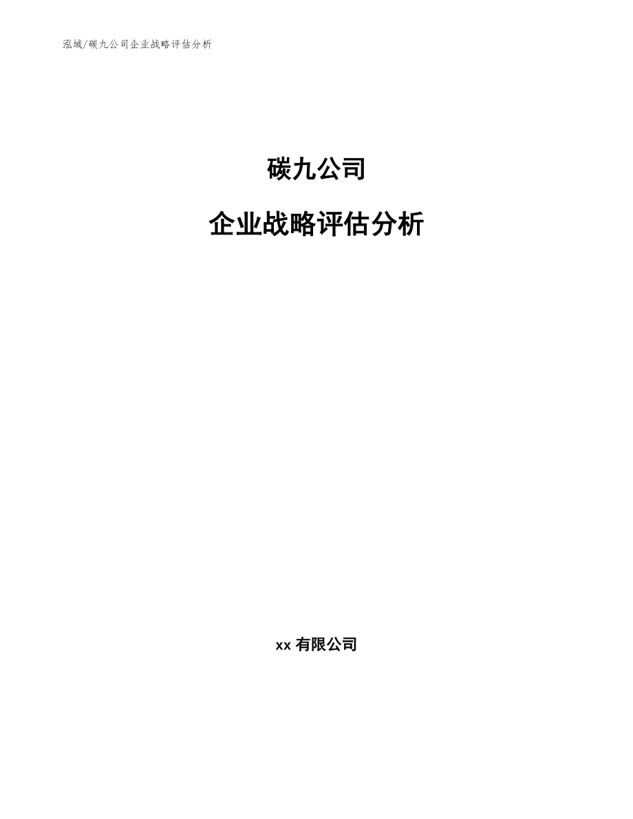 碳九公司企业战略评估分析_范文_第1页