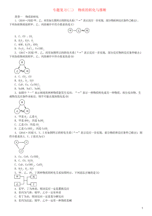 2019九年級化學(xué)下冊 專題復(fù)習(xí)物質(zhì)的轉(zhuǎn)化與推斷習(xí)題 復(fù)習(xí)專用新人教版