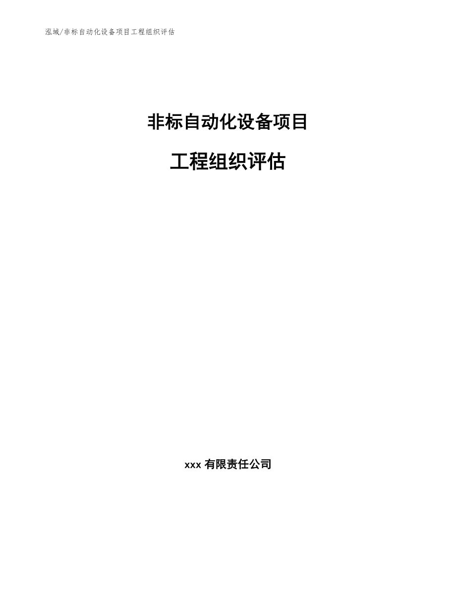 非标自动化设备项目工程组织评估_范文_第1页