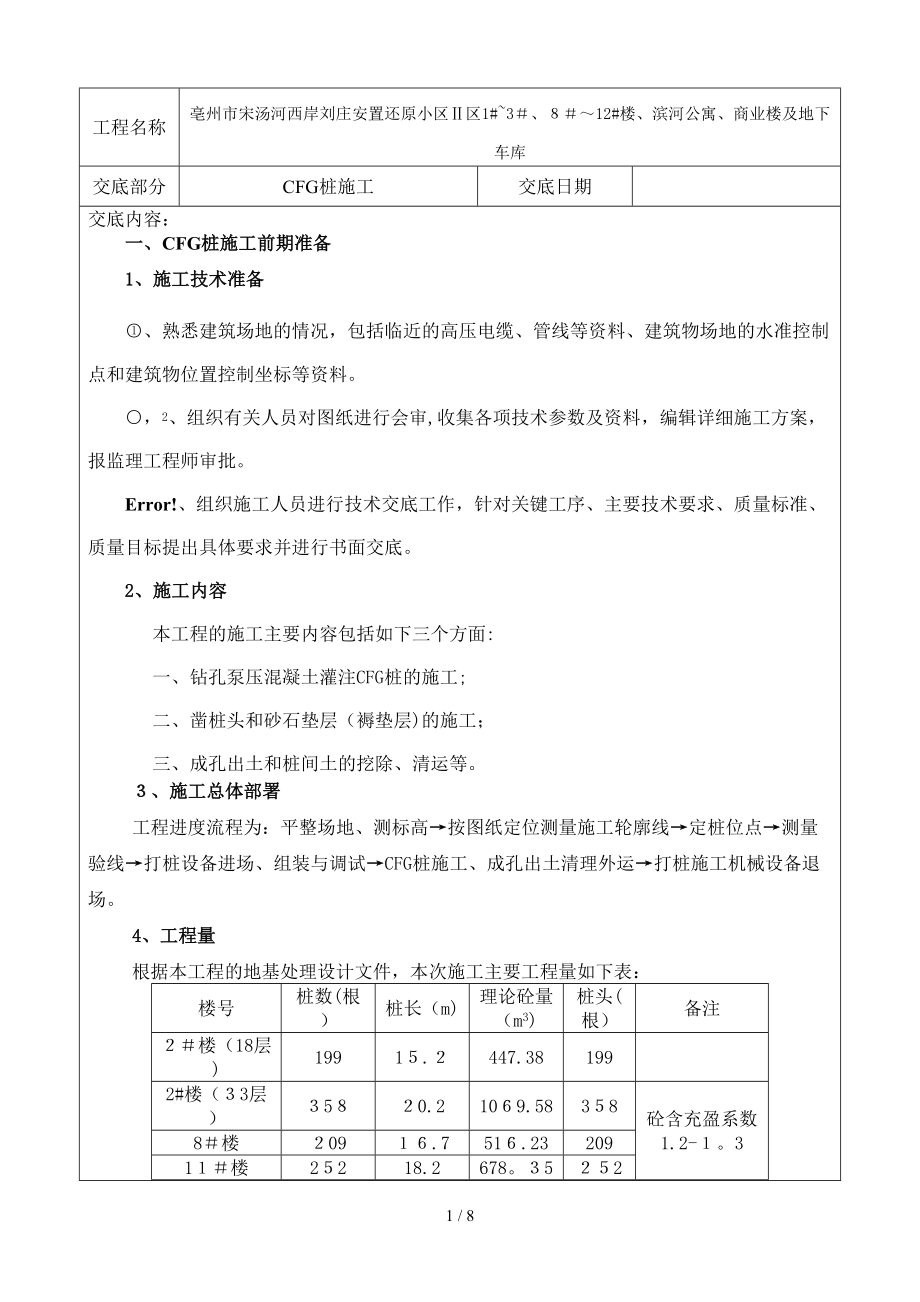 CFG桩施工技术交底_第1页