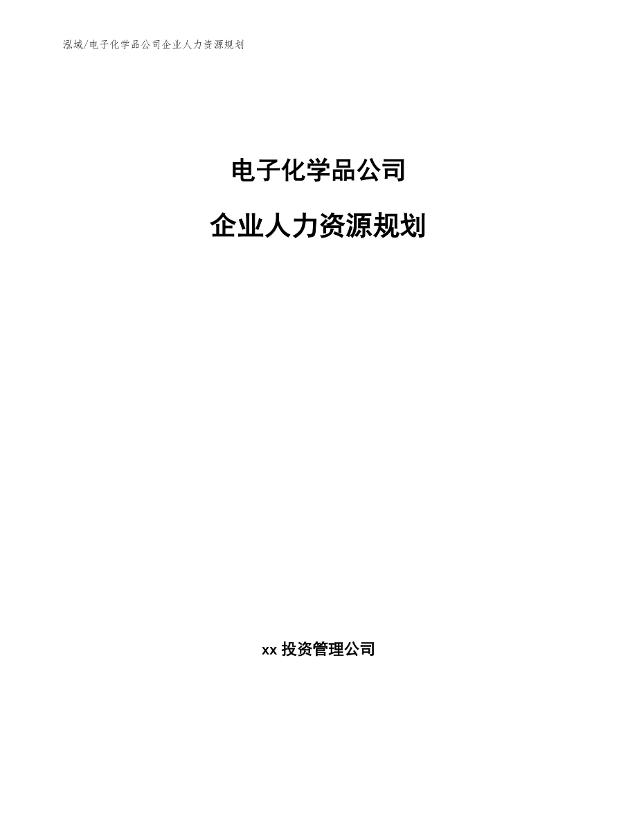 电子化学品公司企业人力资源规划（参考）_第1页