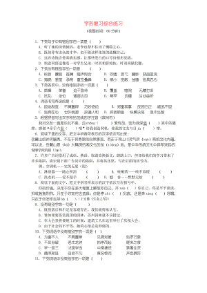 2019中考語文專題復(fù)習(xí) 語言文字積累應(yīng)用專輯 字形 人教部編版