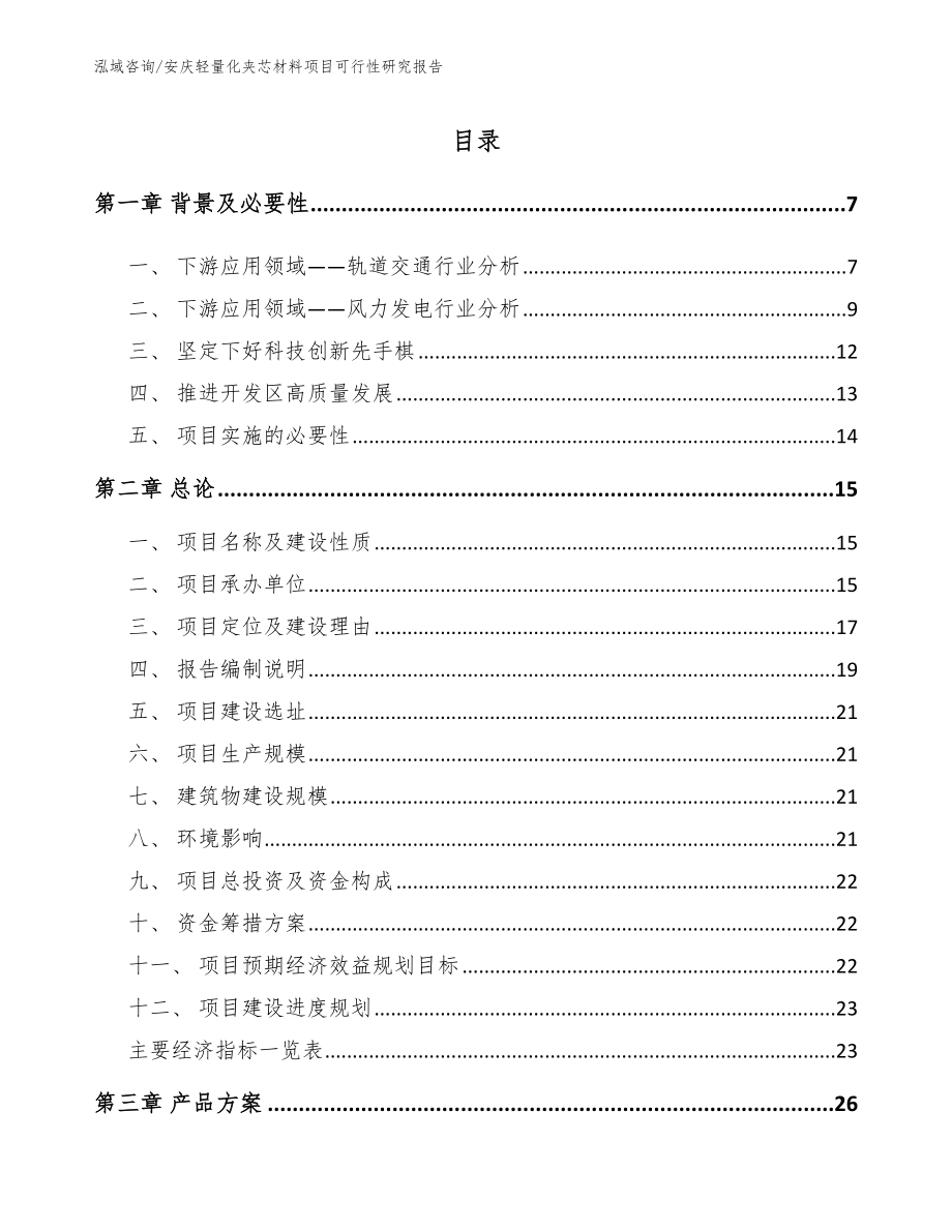 安庆轻量化夹芯材料项目可行性研究报告_第1页