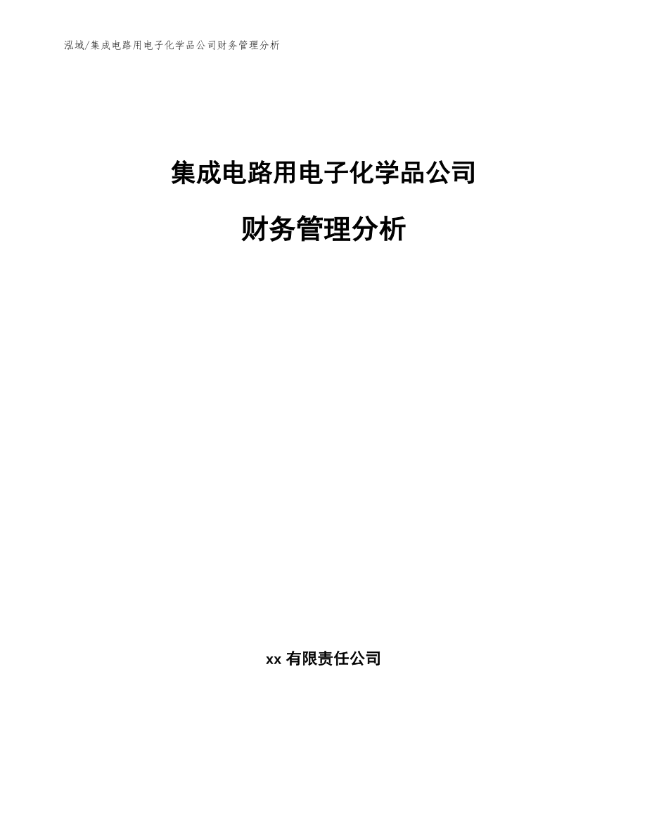 集成电路用电子化学品公司财务管理分析_参考_第1页