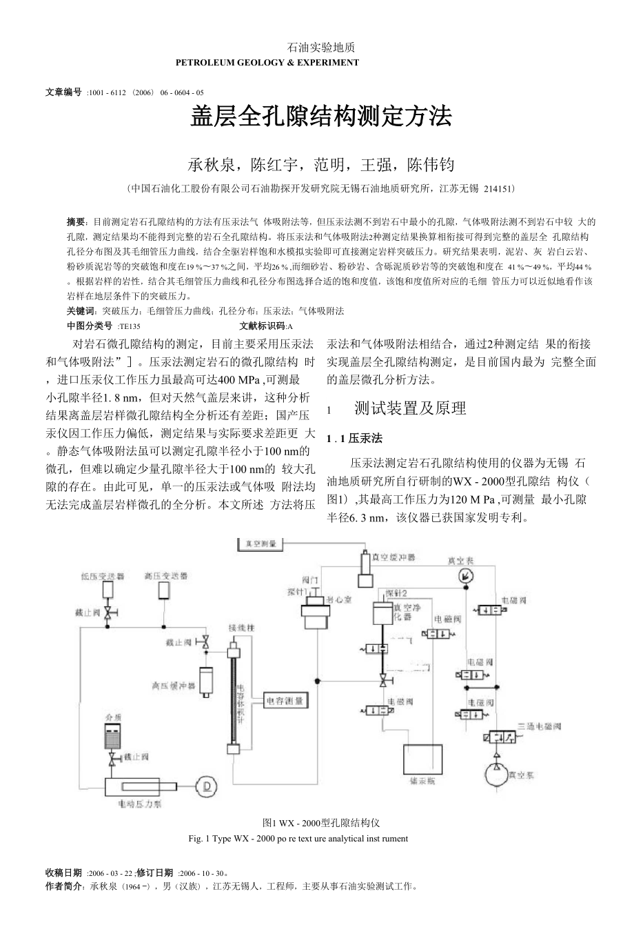 盖层全孔隙结构测定方法_第1页