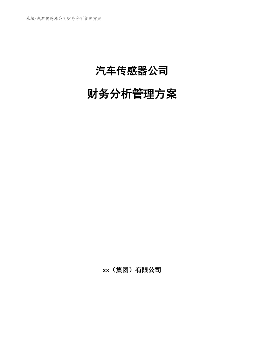 汽车传感器公司财务分析管理方案【范文】_第1页