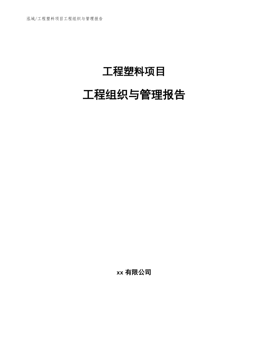 工程塑料项目工程组织与管理报告_范文_第1页