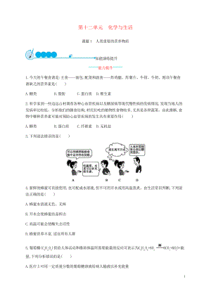 2019九年級化學(xué)下冊 第十二單元 化學(xué)與生活 12.1 人類重要的營養(yǎng)物質(zhì)練習(xí)習(xí)題