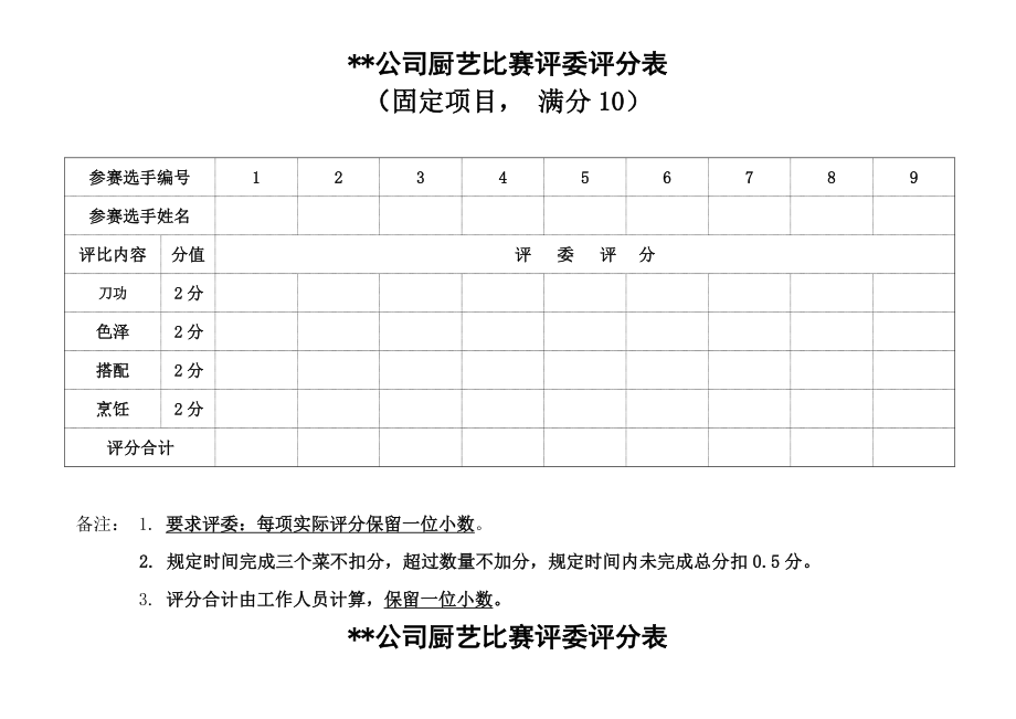 公司厨艺比赛评分表_第1页