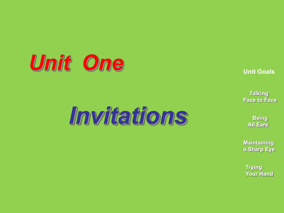 新编实用英语2第四版Unit oneInvitation Etiquette（谷风讲课）_第1页