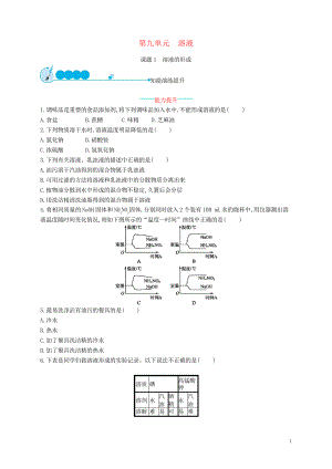 2019九年級(jí)化學(xué)下冊(cè) 第九單元 溶液 9.1 溶液的形成同步練習(xí)習(xí)題 新人教版