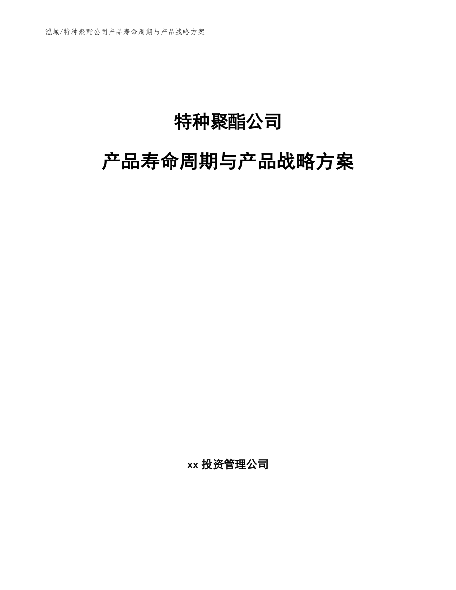 特种聚酯公司产品寿命周期与产品战略方案【参考】_第1页