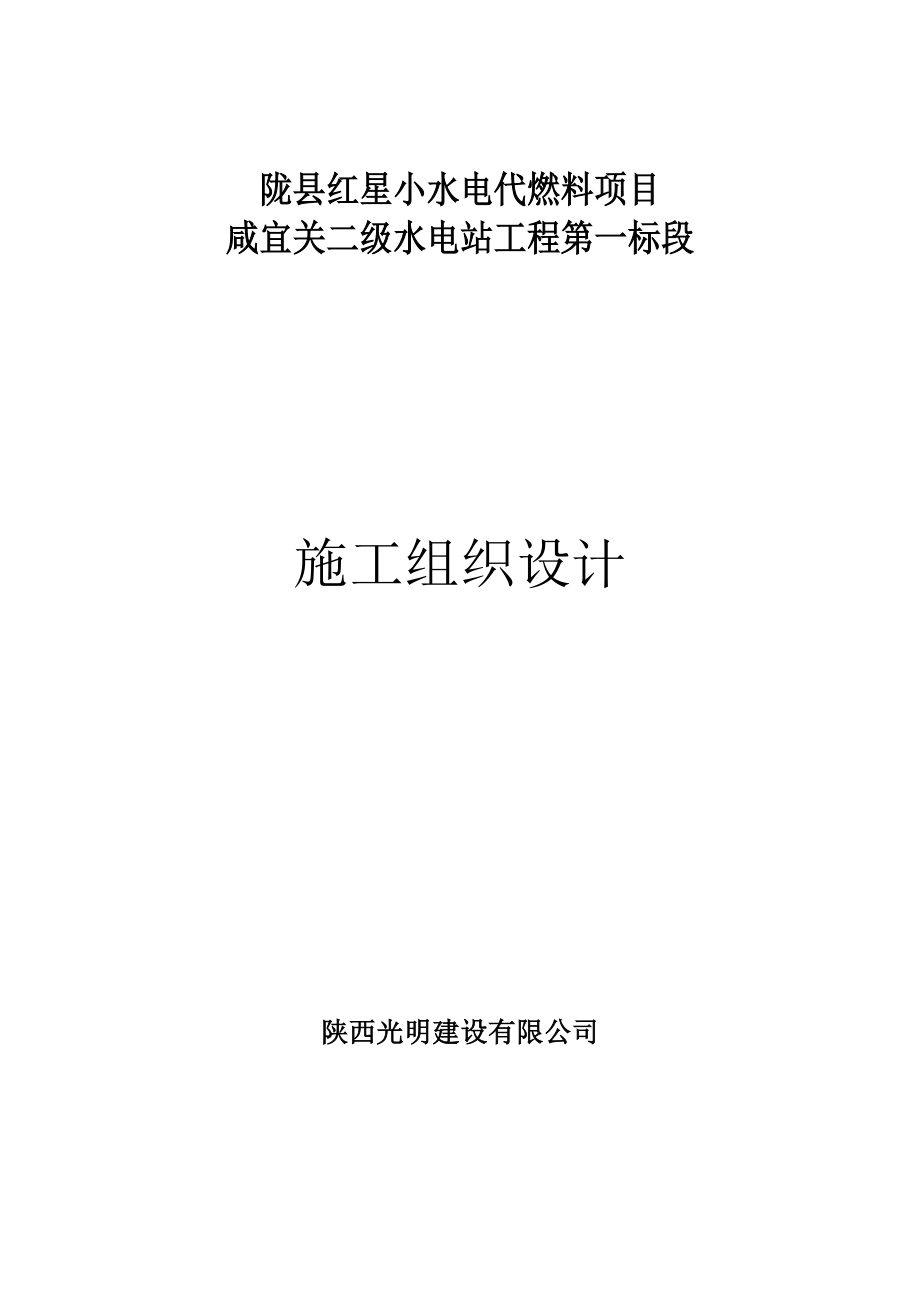 陇县小水电代燃料项目技术标_第1页