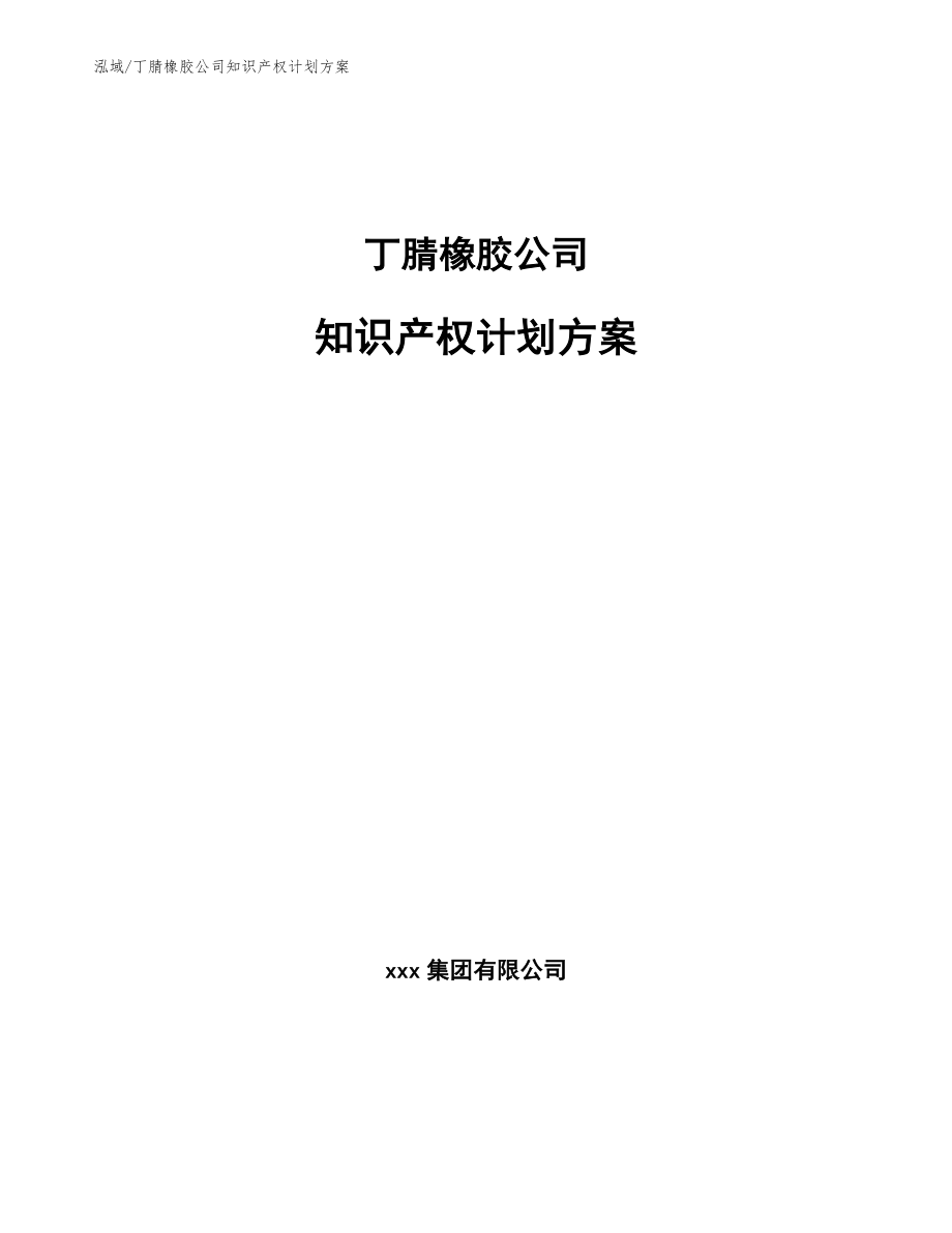 丁腈橡胶公司知识产权计划方案【参考】_第1页