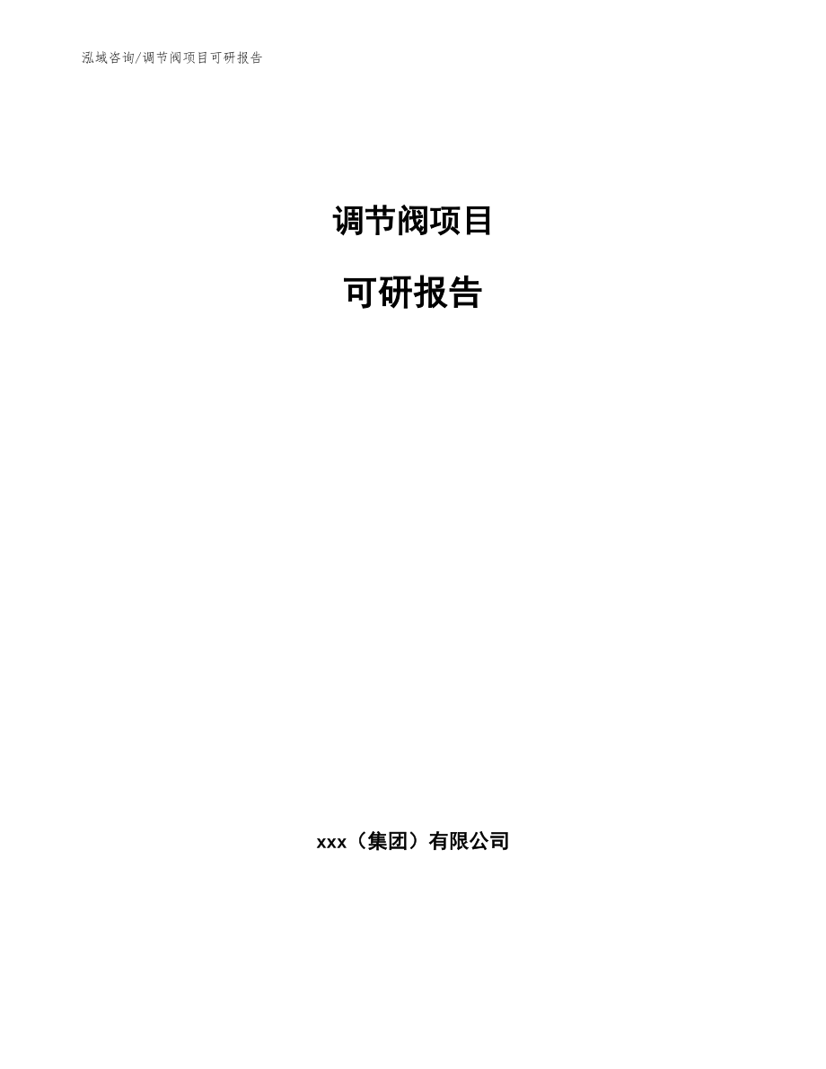 调节阀项目可研报告_模板_第1页