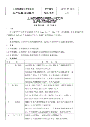 AG-QP-01-2014 過程控制程序