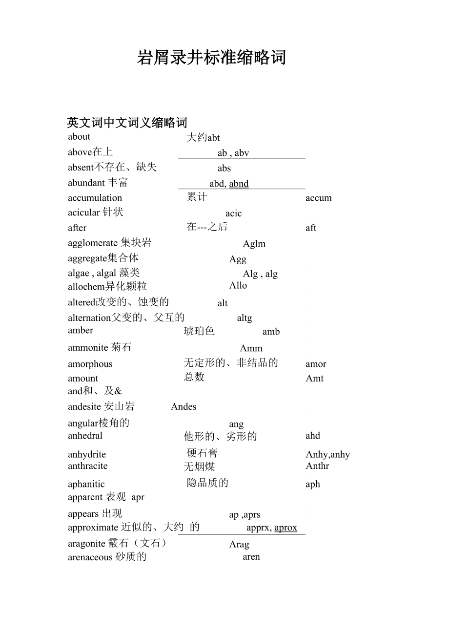 录井英文缩写_第1页