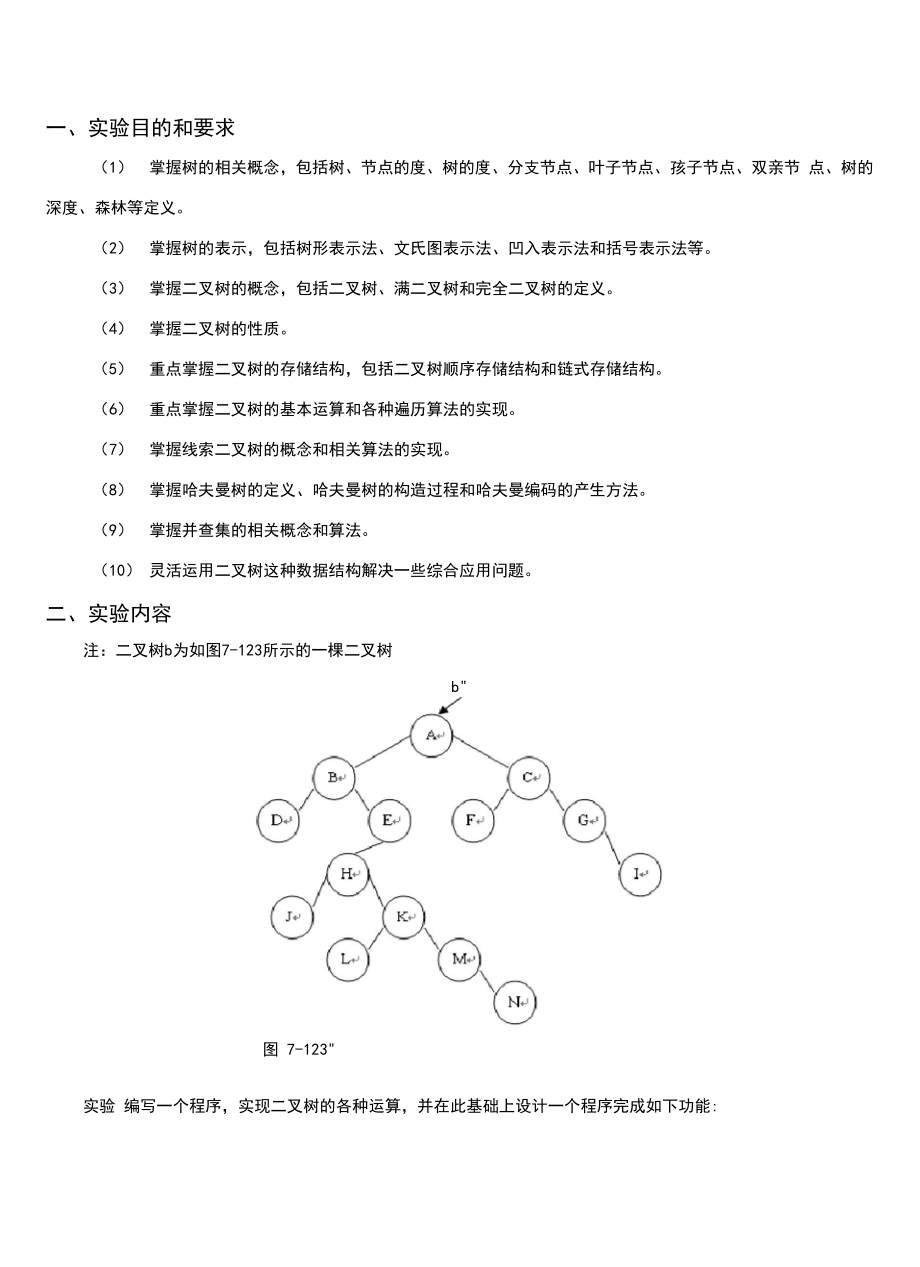 数据结构二叉树实验报告_第1页