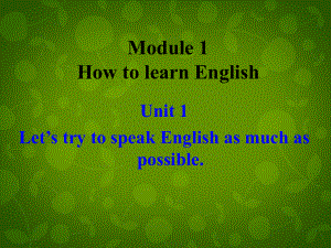 八年級英語上冊 Module 1 Unit 1 Let's try to speak English as much as possible課件 (1)