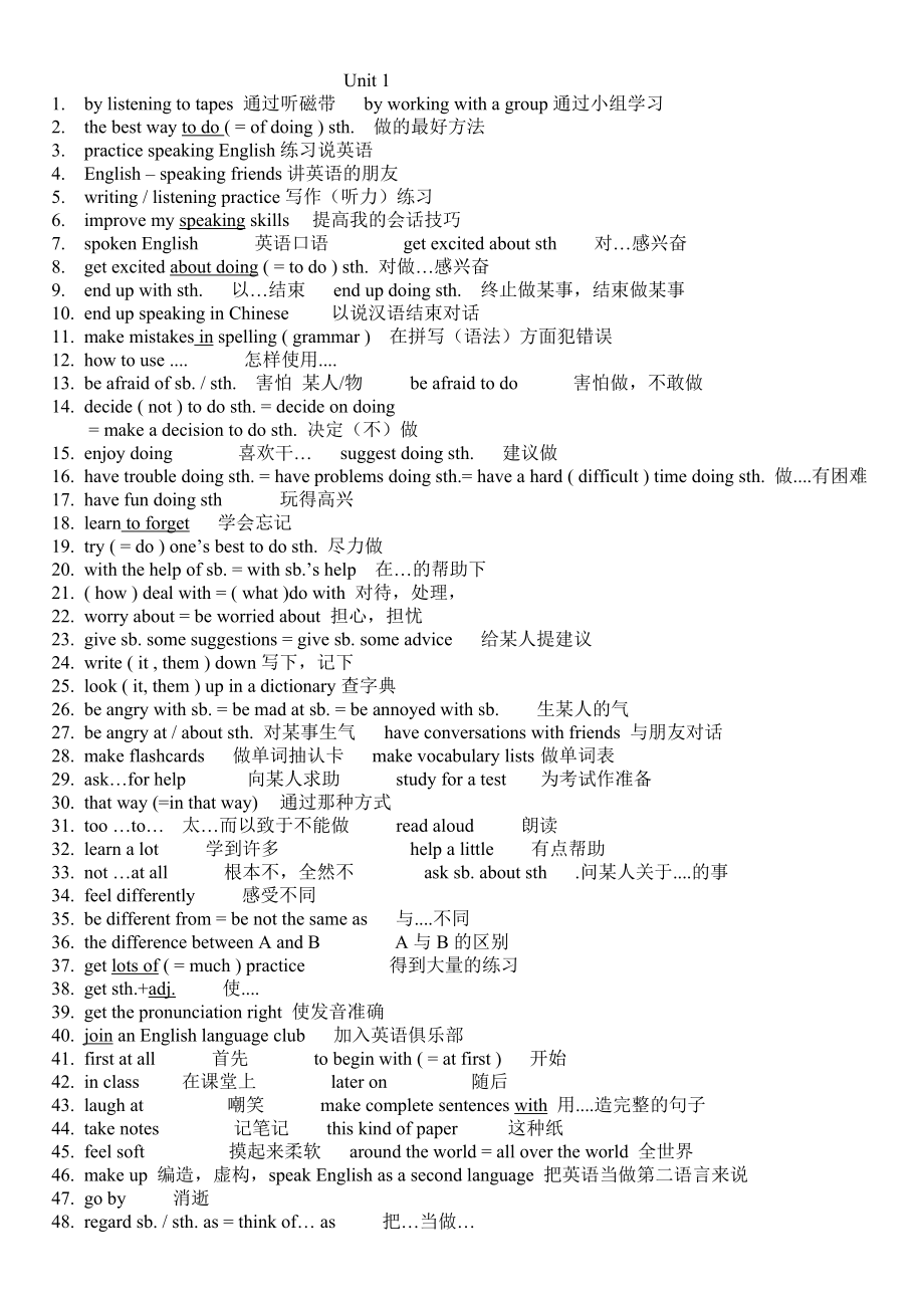 九年级英语短语归纳辅导_第1页