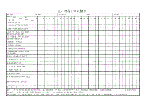 《生產(chǎn)設(shè)備日常點(diǎn)檢表》