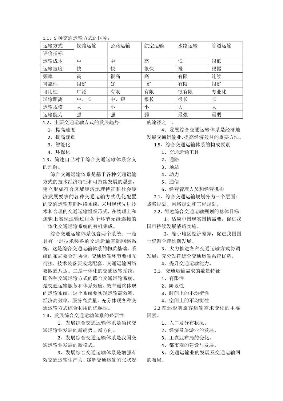 综合交通运输规划重点_第1页