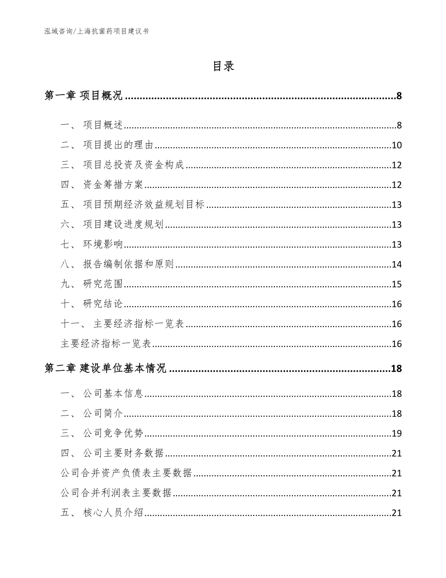 上海抗菌药项目建议书_第1页