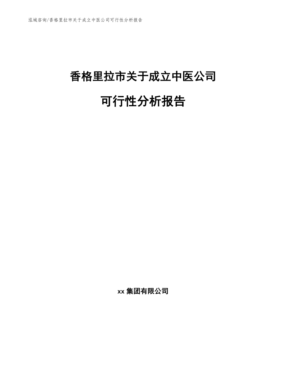 香格里拉市关于成立中医公司可行性分析报告（模板范文）_第1页