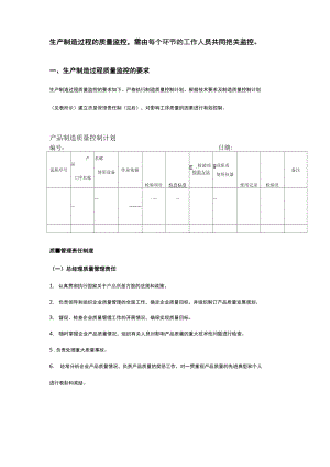 生产制造过程的质量监控