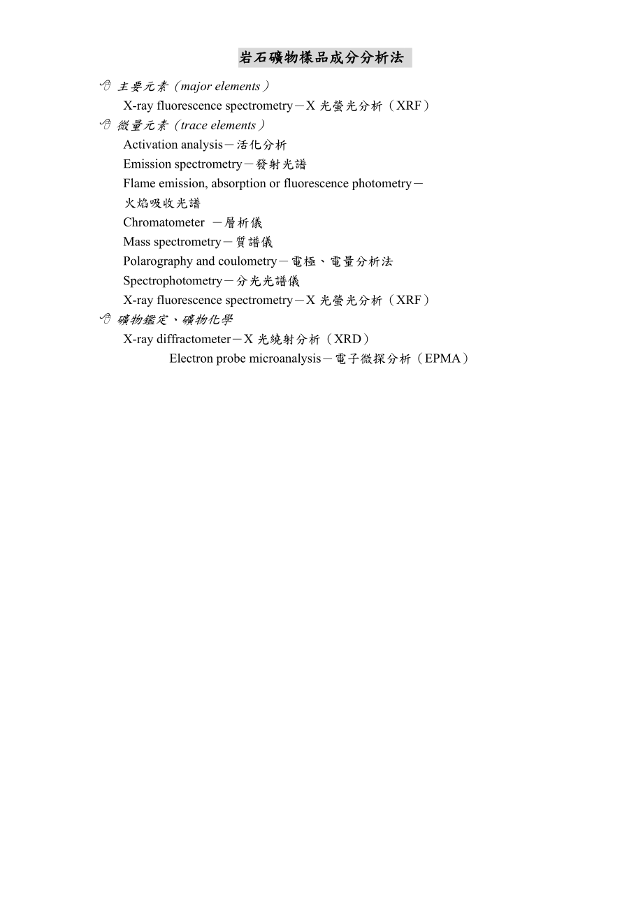 岩石矿物样品成分分析法_第1页