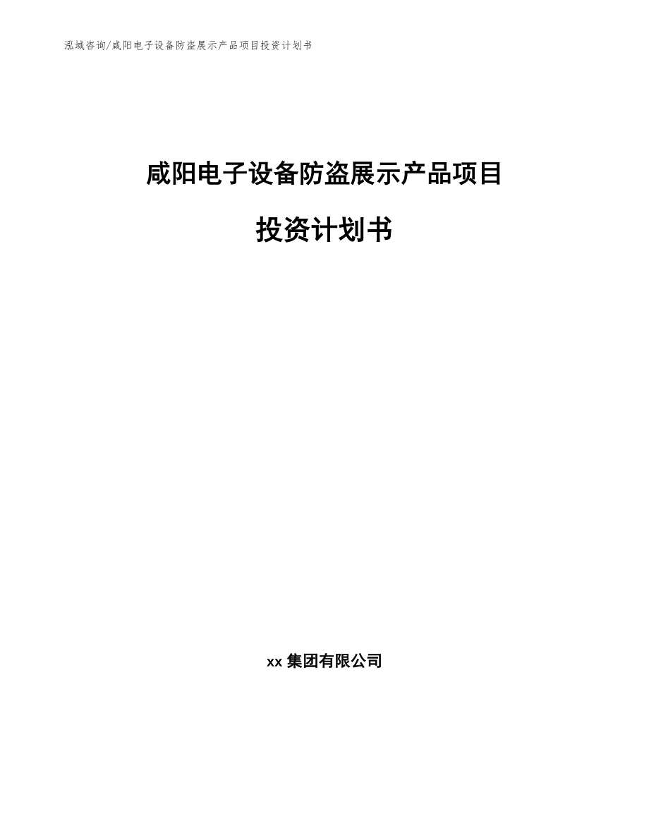 咸阳电子设备防盗展示产品项目投资计划书_第1页