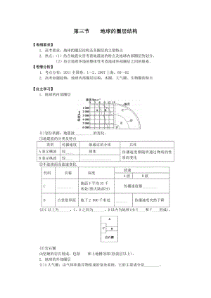 2014屆高三地理一輪復(fù)習(xí)講練 必修一 第一章 行星地球 第三節(jié) 地球的圈層結(jié)構(gòu)(9頁)Word版含詳解