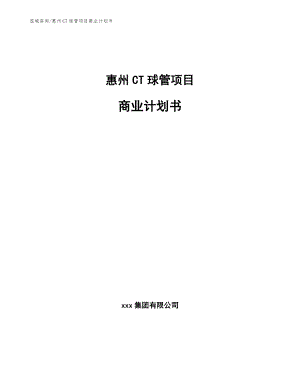 惠州CT球管项目商业计划书