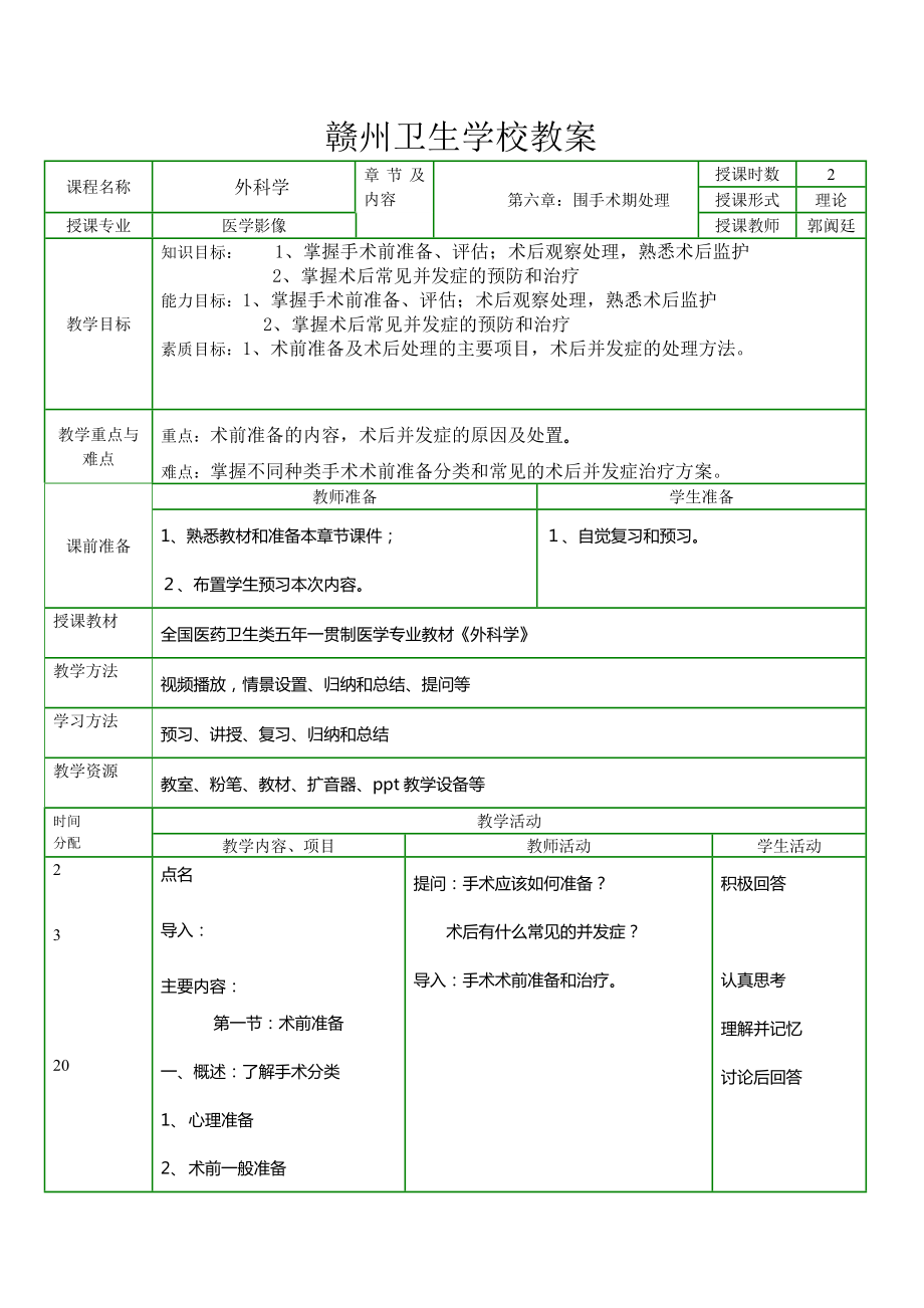 第六章 圍手術(shù)期處理_第1頁