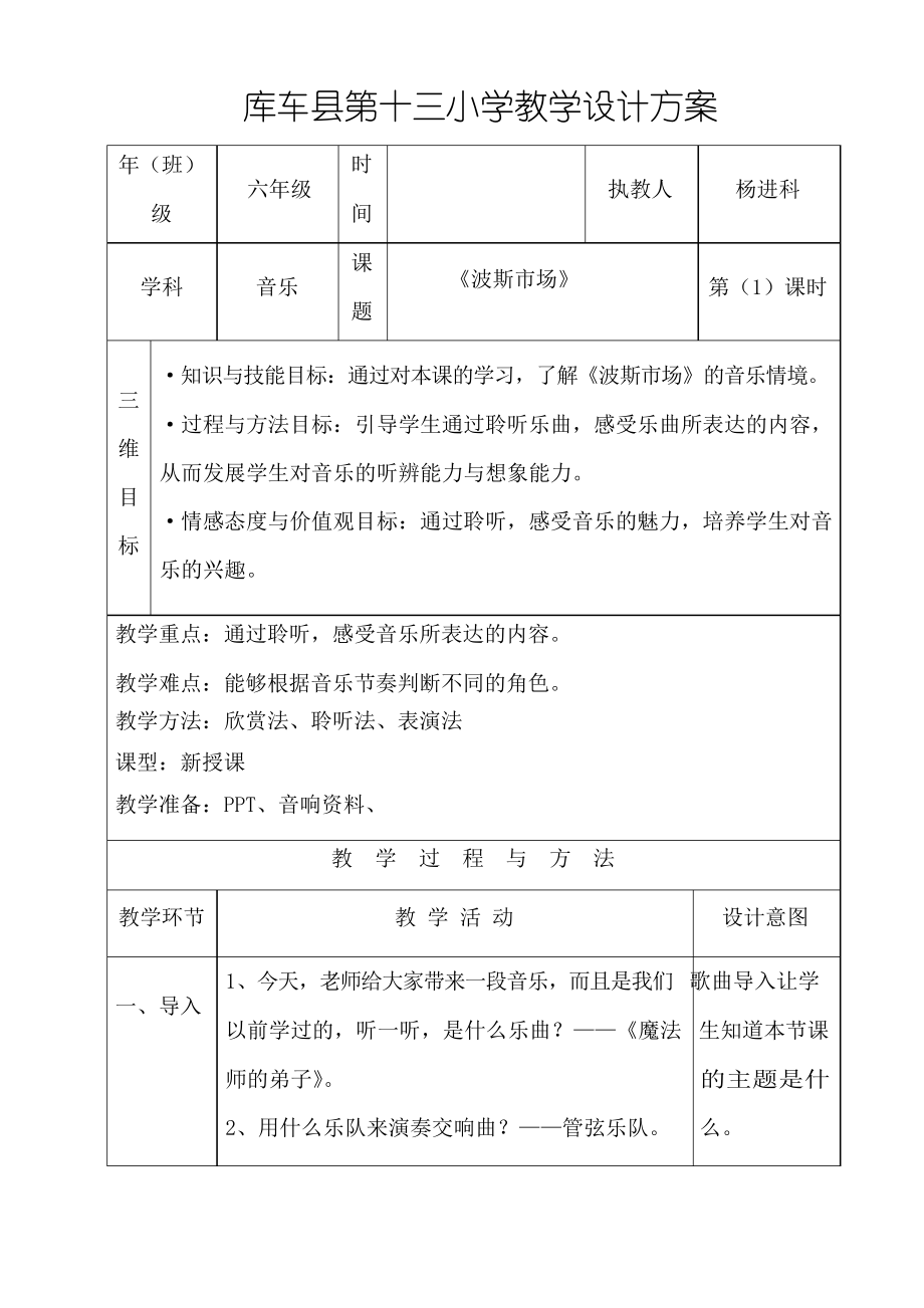 六年級(jí)音樂教案波斯市場(chǎng)_第1頁(yè)