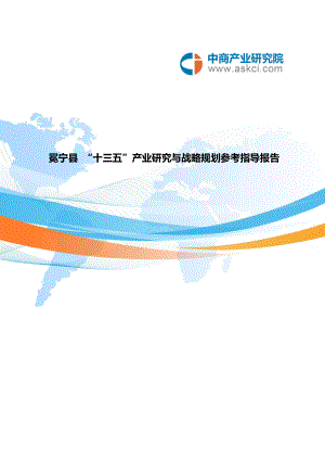 冕宁县“十三五”规划研究报告