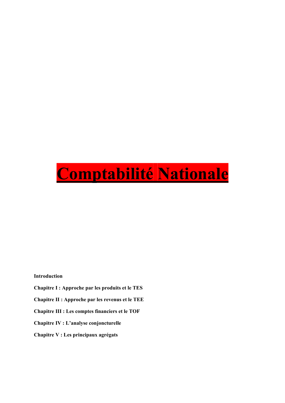 Comptabilité Nationale s3_第1页
