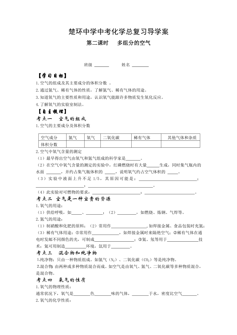 第二課時(shí) 多組分的空氣_第1頁