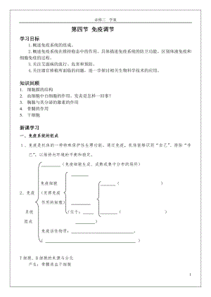 人教版第4節(jié) 免疫調(diào)節(jié)學(xué)案