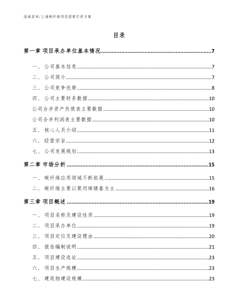 上海碳纤维项目招商引资方案_第1页