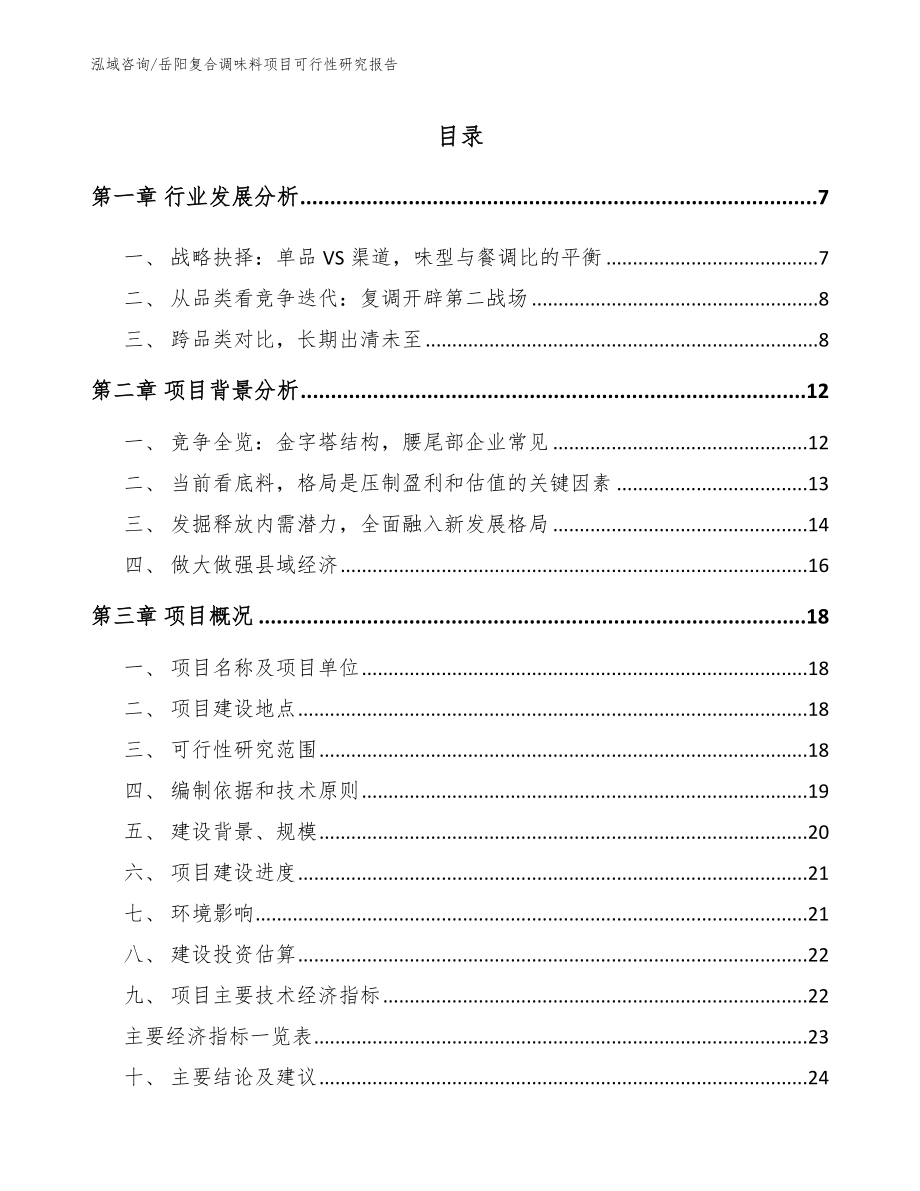 岳阳复合调味料项目可行性研究报告【范文】_第1页